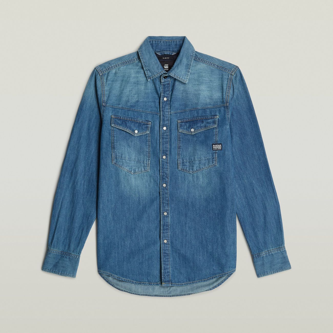 G-star Shirts Man  D23006 D303 Dakota Shirt B890 Faded Cadet Blue In Blue