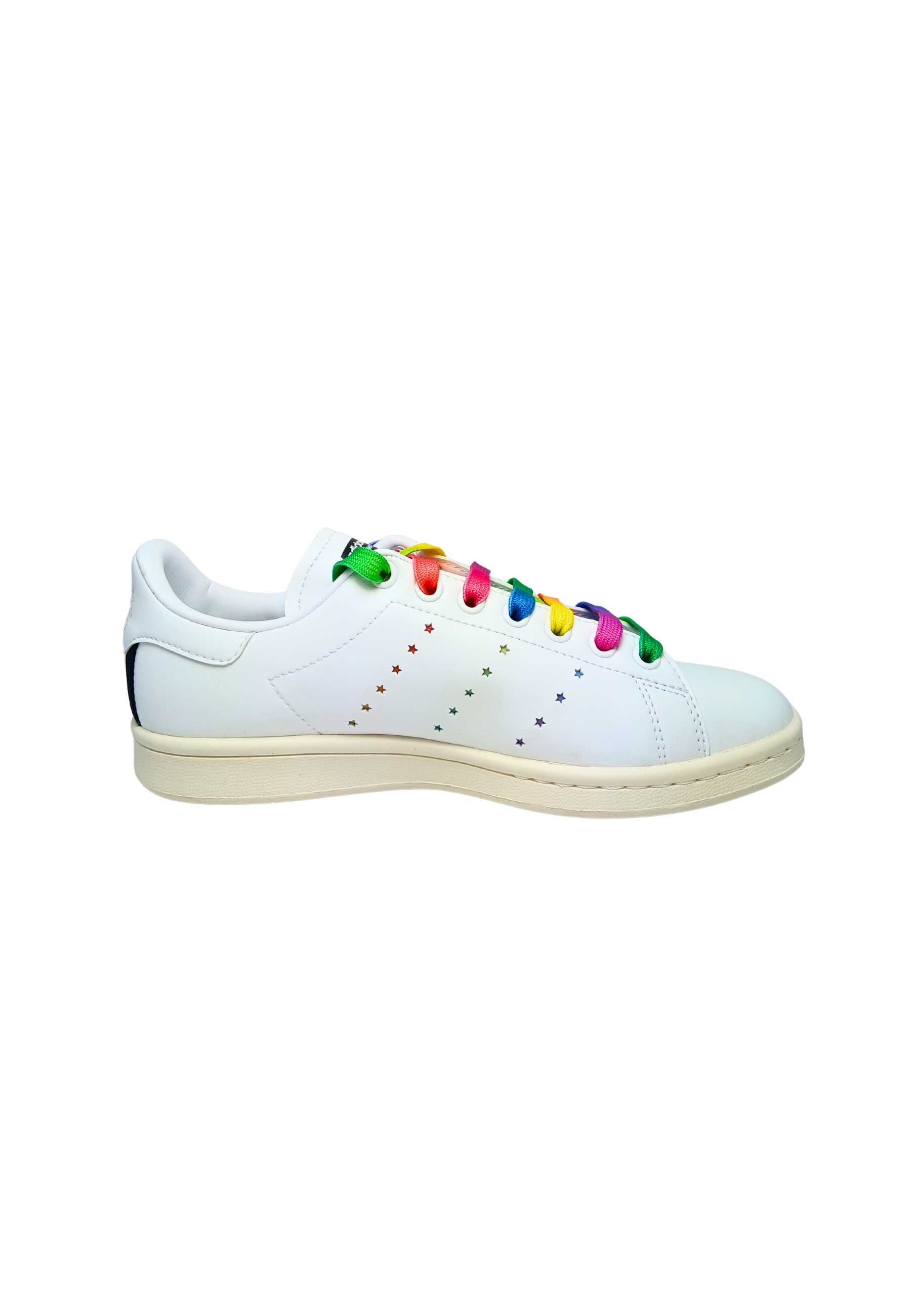 Women's Shoes Adidas Stella Mccarteney Stan Smit eco-leather sneakers with coloured laces and spray effect logo