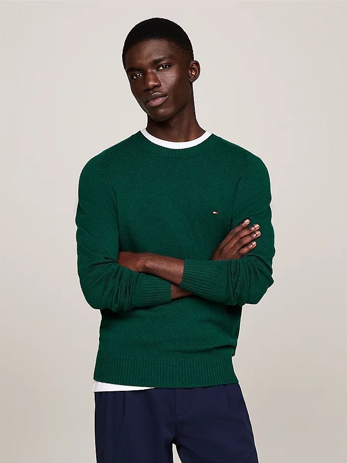 Tommy Hilfiger Wool Crewneck Sweater In Green