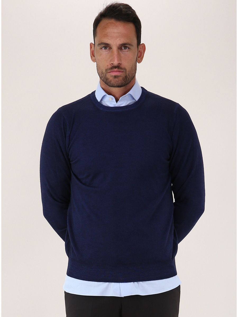 Jeordies Shirts Man Jeordie's 86610 Lap Acid S/top 402 Blue Navy In Blue
