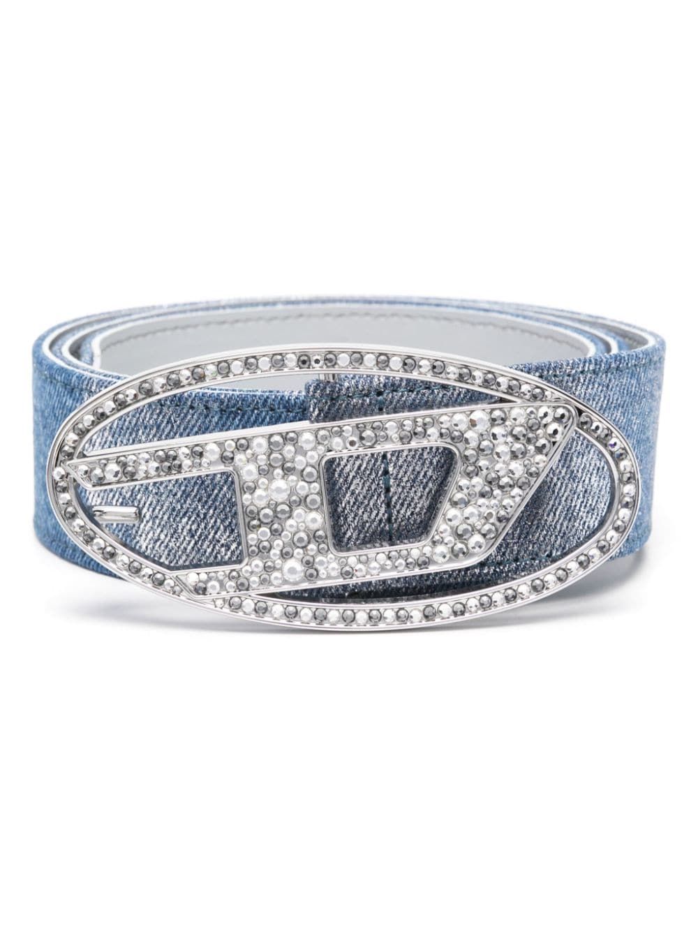 Diesel B-1dr Strass Belt In Blue