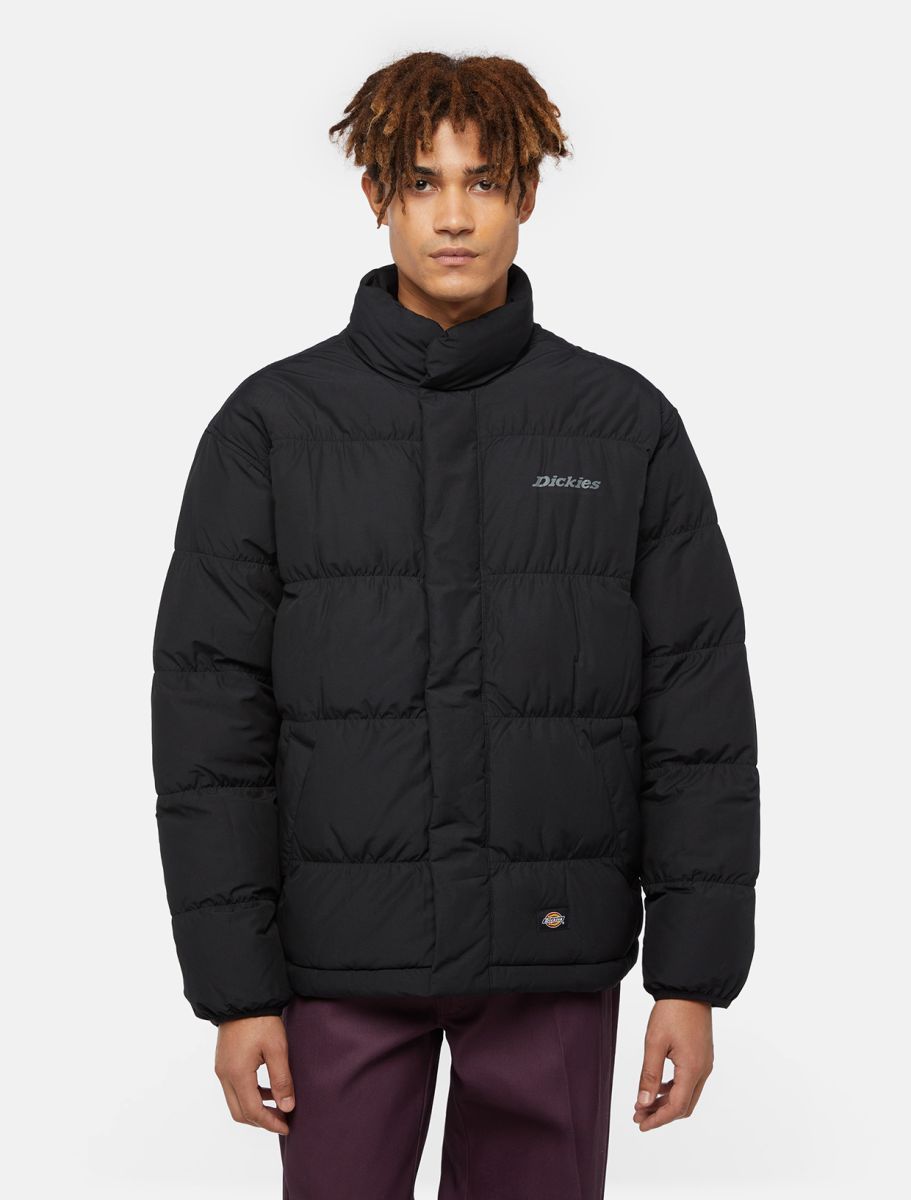 Dickies Quilted Puffer Jacket In Black