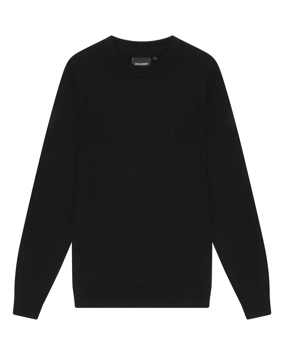 Lyle-and-scott-1874 Shirts Man Lyle And Scott 1874 Kn2121vc Tonal Crew Z86. Black In Black