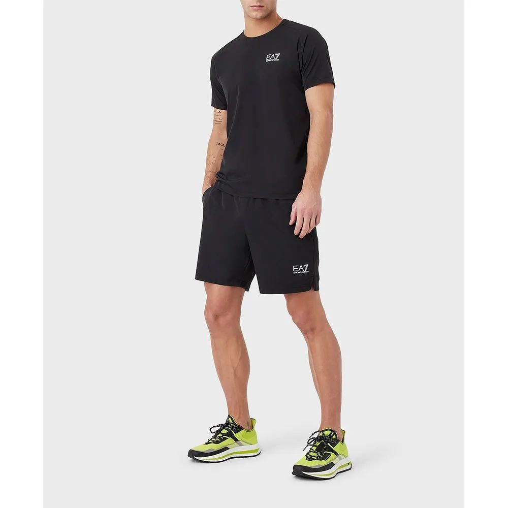 Ea7 T-shirt Sport Tennis And Padel Man  8npv03 Pnddz 1200 Black In Black