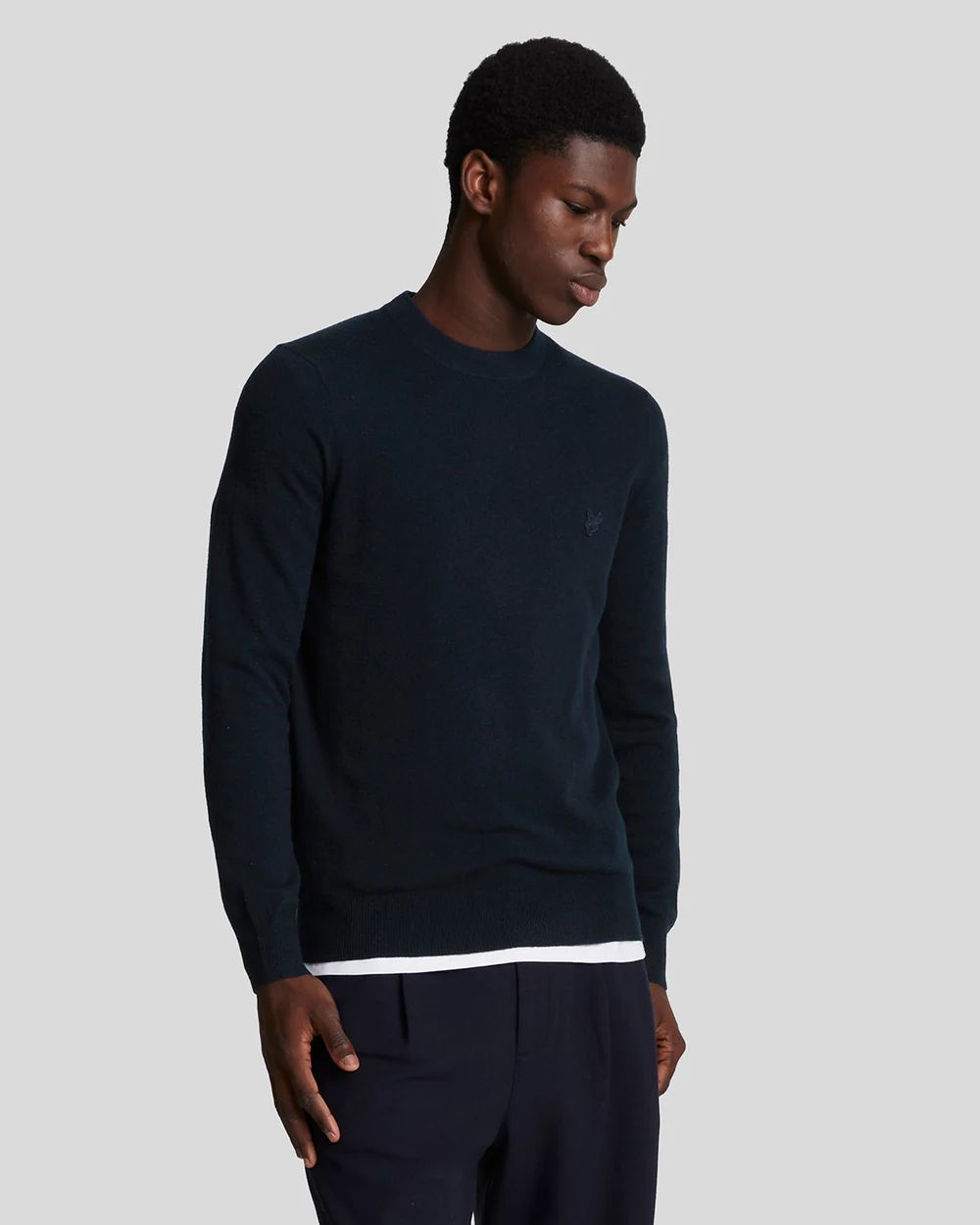 shirts man Lyle And Scott 1874 kn2124v tonal lambswool crew z271 dark