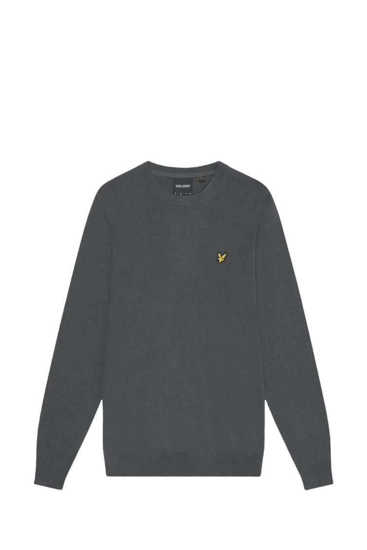 Lyle-and-scott-1874 Shirts Man Lyle And Scott 1874 Kn2110v Merino Crew W63. Gunmetal In Green