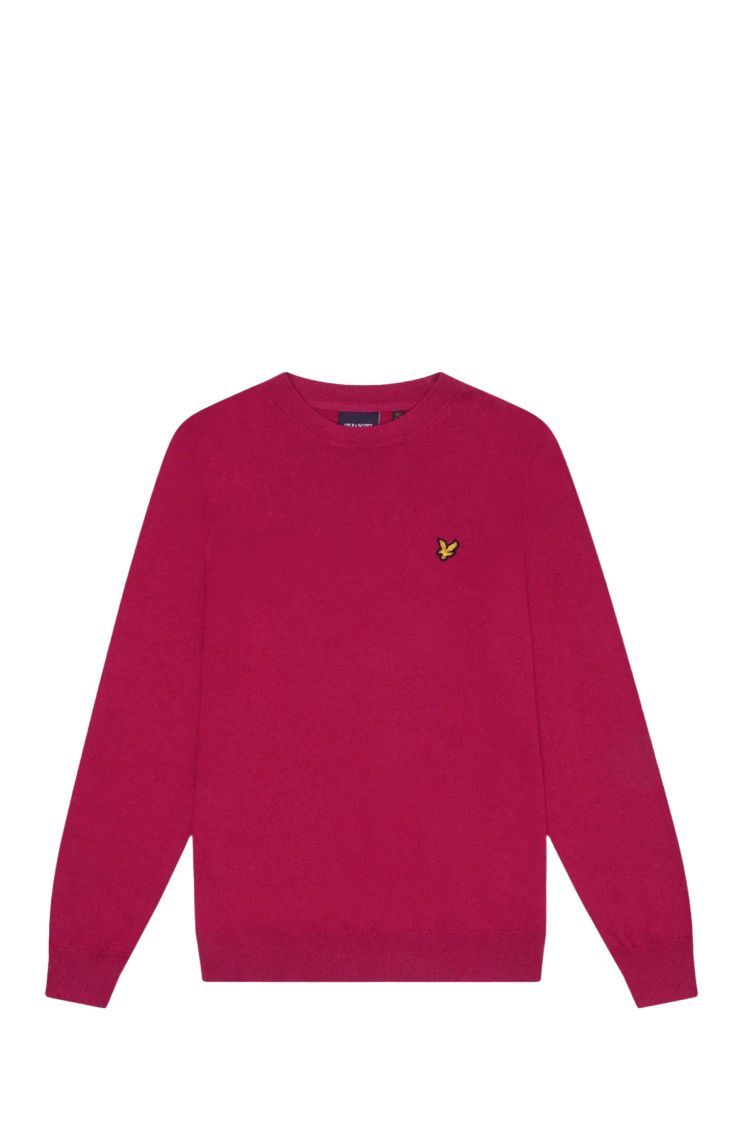 Lyle-and-scott-1874 Shirts Man Lyle And Scott 1874 Kn2110v Merino Crew X23. Rich Burgundy In Red
