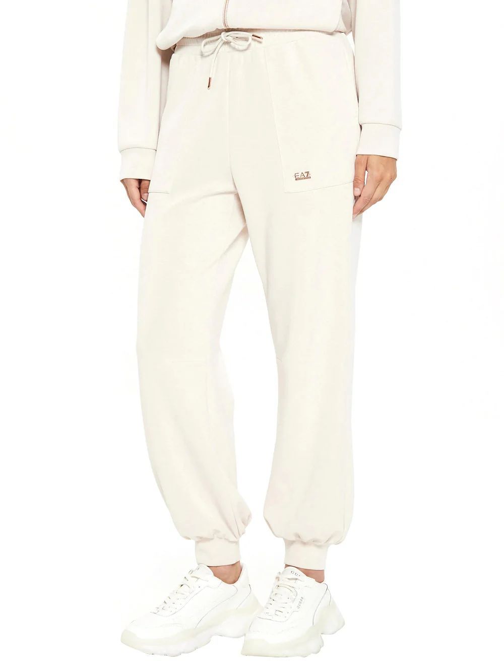 Ea7 Women's Sports Pants  6dtp61 Tjzbz 1120 Whie Sand In Animal Print