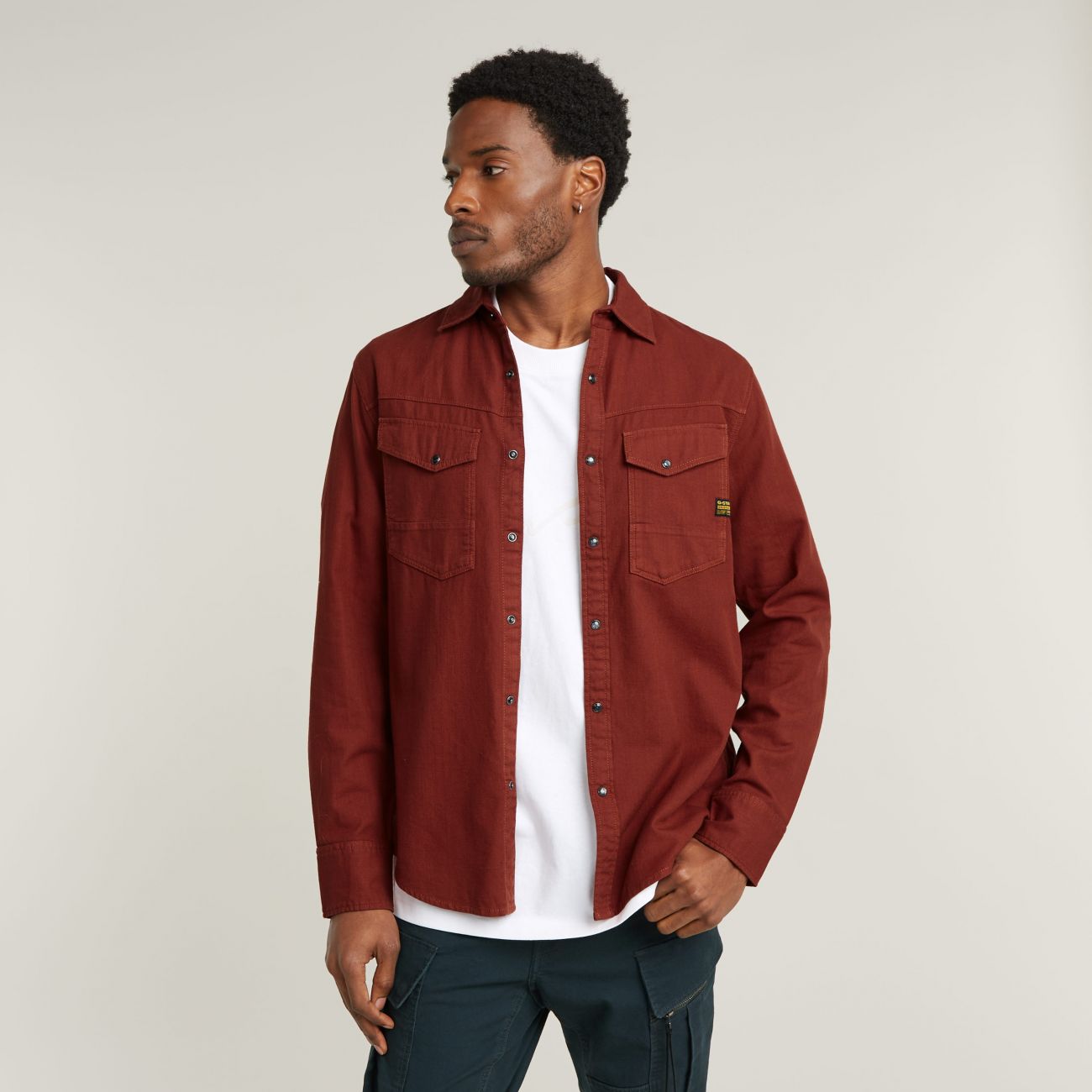 G-star Shirts Man  D25223-d454 Dakota B782 Dri In Burgundy