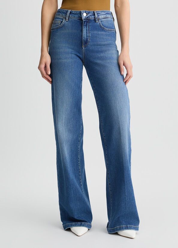 Liu •jo Jeans Woman Liu Jo Good Flares Ua5279 D4988 788 In Blue
