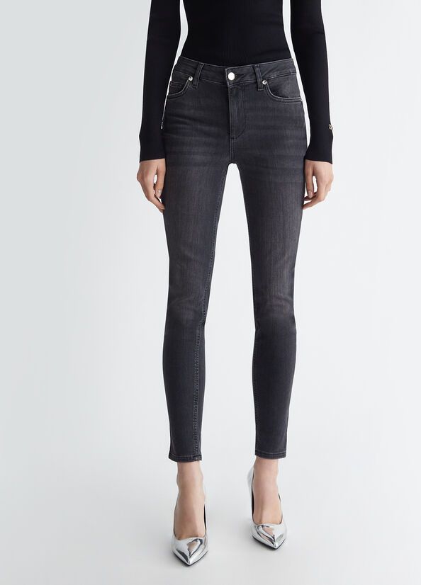 Liu •jo Jeans Woman Liu Jo Ideal Uxx042 D4811 88256 In Gray