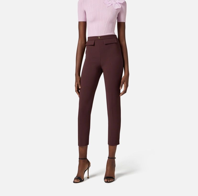 Elisabetta Franchi Women's Trousers  Pa07751e2 6 In Burgundy
