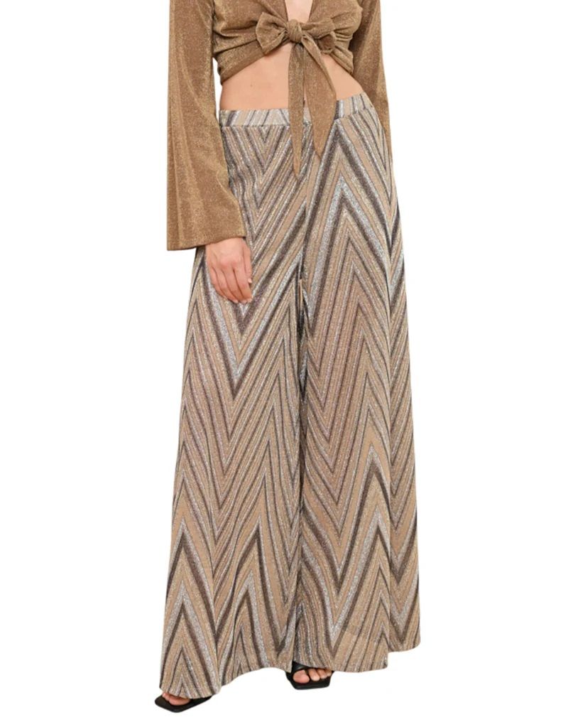 Kaos Lurex Trousers In Gold