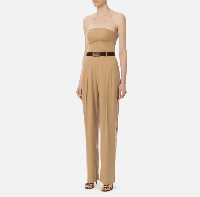 Elisabetta Franchi Trousers In Brown