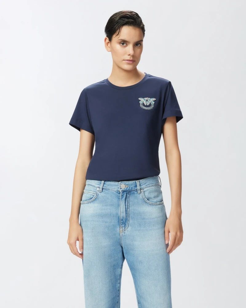 Pinko T-shirt Woman  Nambrose 103320 A2g7 G1a In Blue