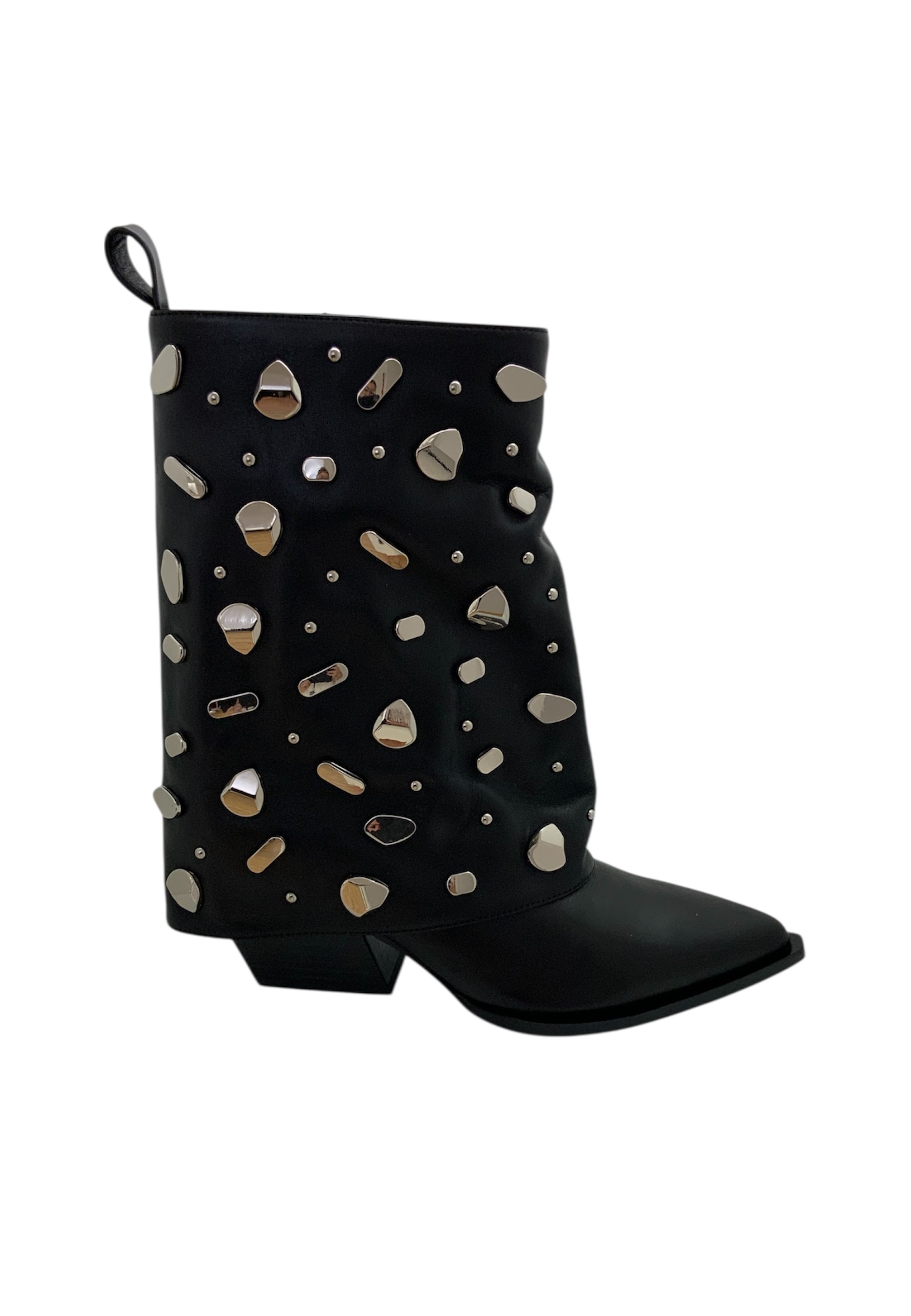 Marc Ellis Texano Heel 7.5 Woman  With Studs In Black