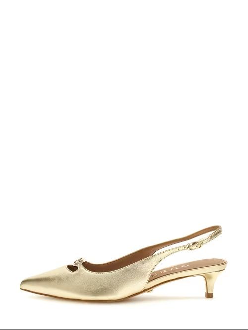 Guess Decollett And Egrave; And Shoes With Woman Heel  Fltjesty Lem05 Jessah Plati In Gold
