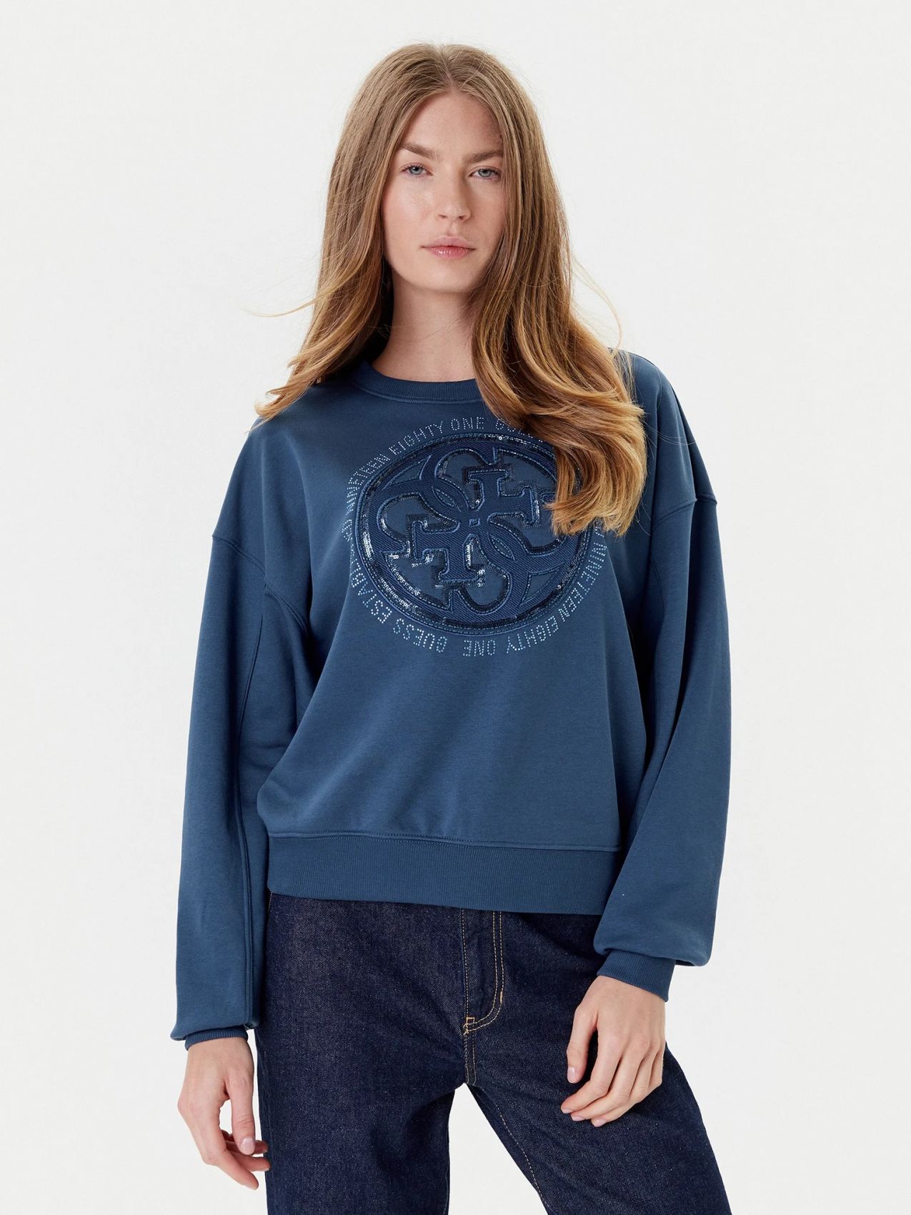 Guess Women's Sweatshirt  W5yq07 Kb681 G7j6 In Blue