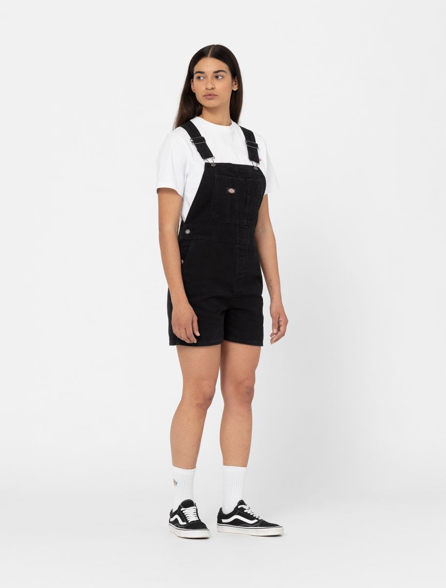 Dickies Salopette Woman  Duck Canvas Short Bib - Dk0a4xptc401 Black In Black