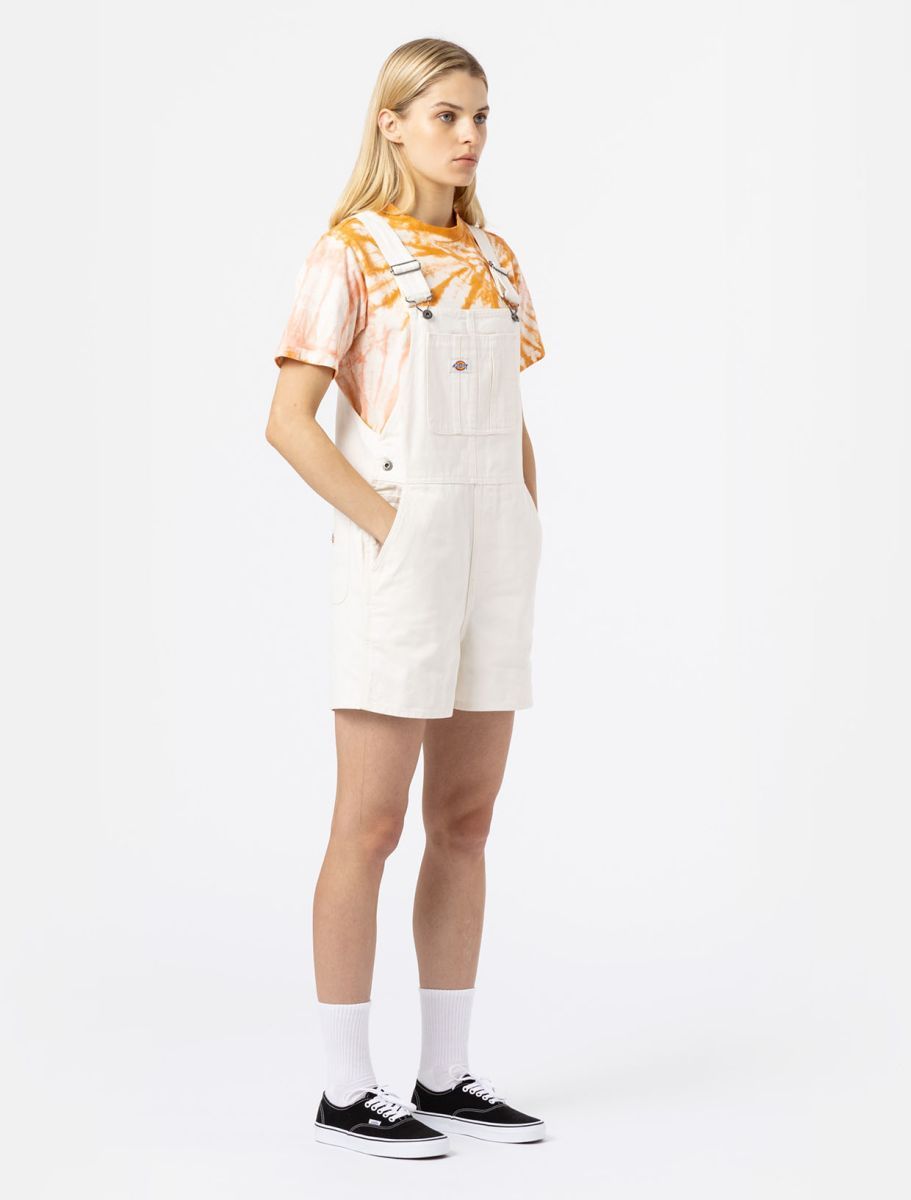 Dickies Salopette Woman  Duck Canvas Short Bib Sw - Dk0a4xptc431 Cloud Cloud In White