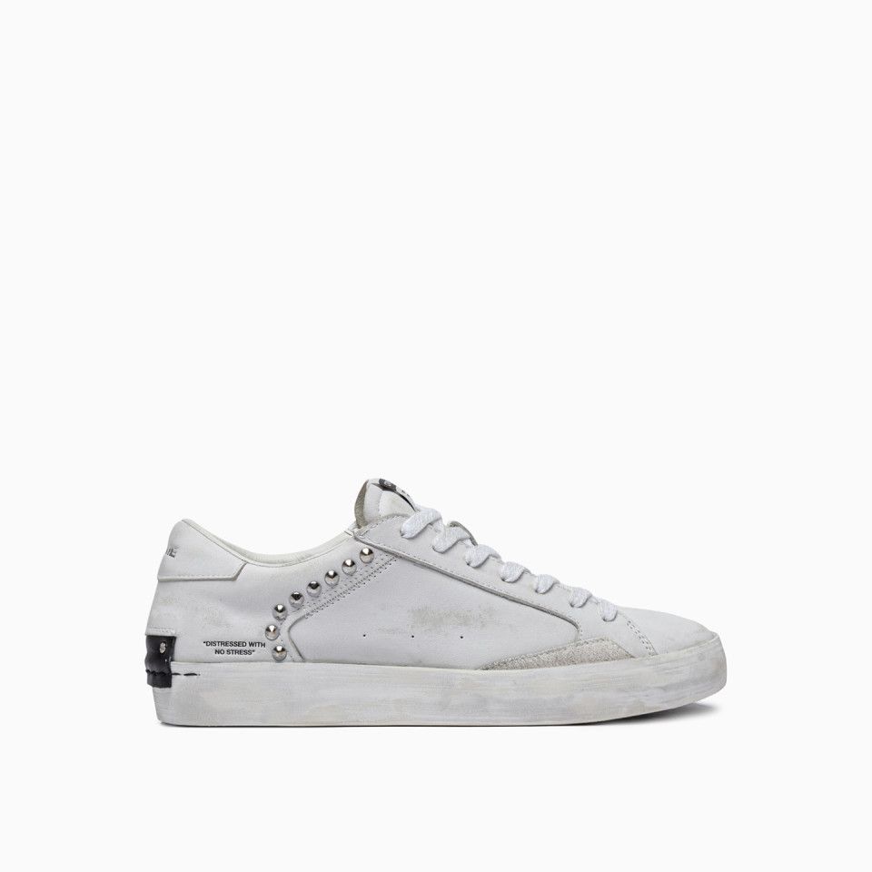 Crime London Men's Sneakers  Distressed 14002pp7 10 White