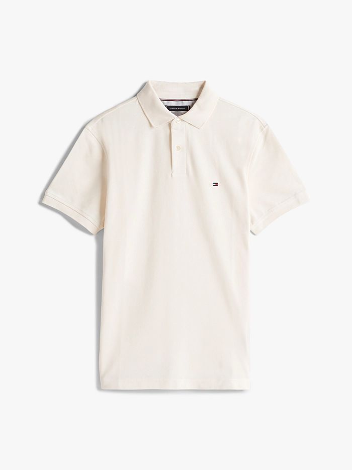Tommy Hilfiger Polo Man  Mw0mw17770 Rbt Reg Polo Z00 Ivory Petal In White