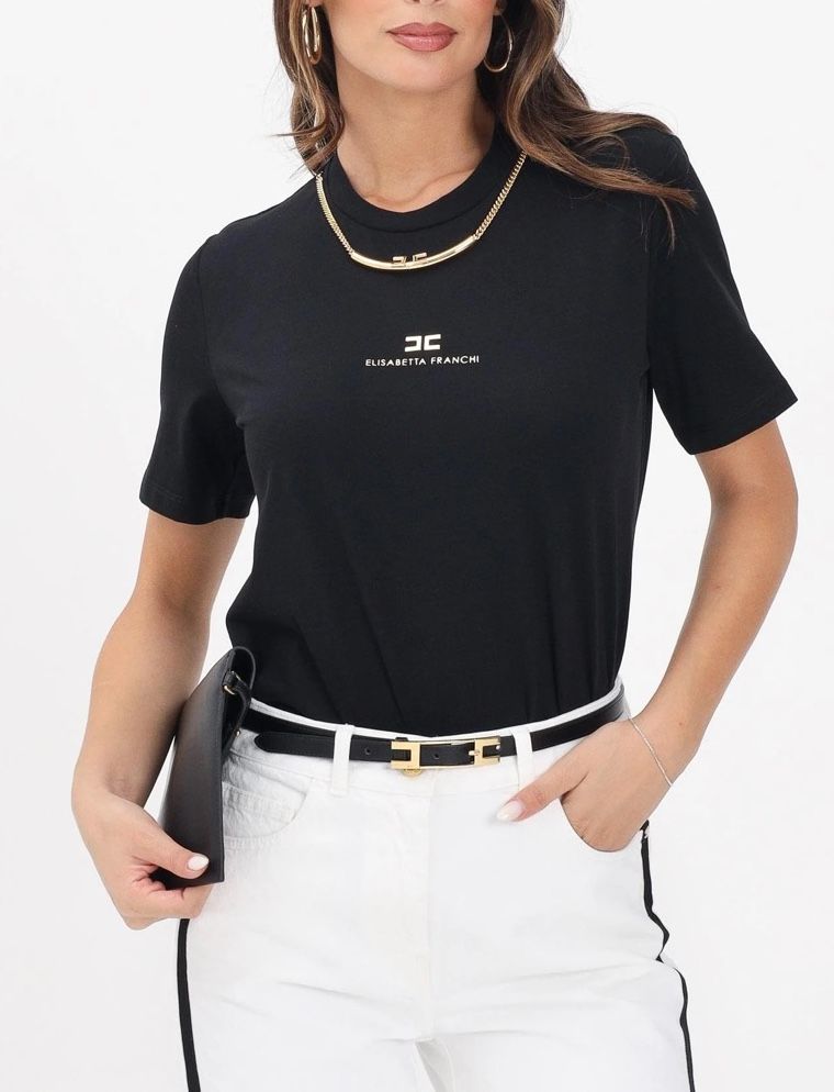 Elisabetta Franchi T-shirt Woman  Ma02856e2 110 In Black