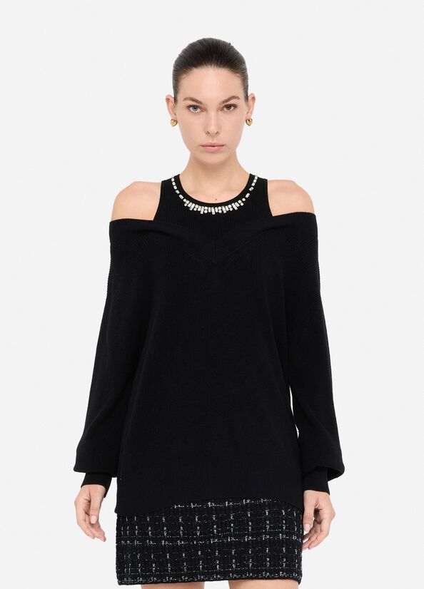 Liu •jo Women's Knitwear Liu Jo Mf5126 Ma85q 22222 In Black
