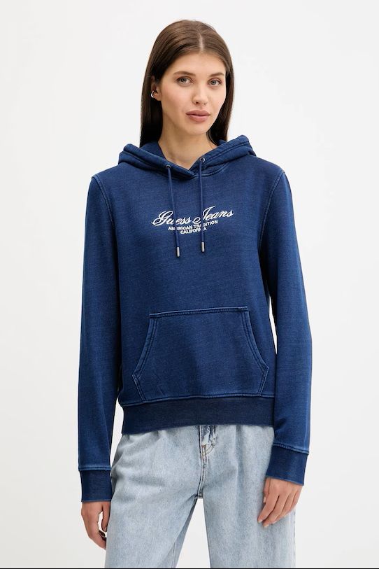 Guess Jeans Women's Sweatshirt  W5yq11 Kcxq1 Bl1n In Blue