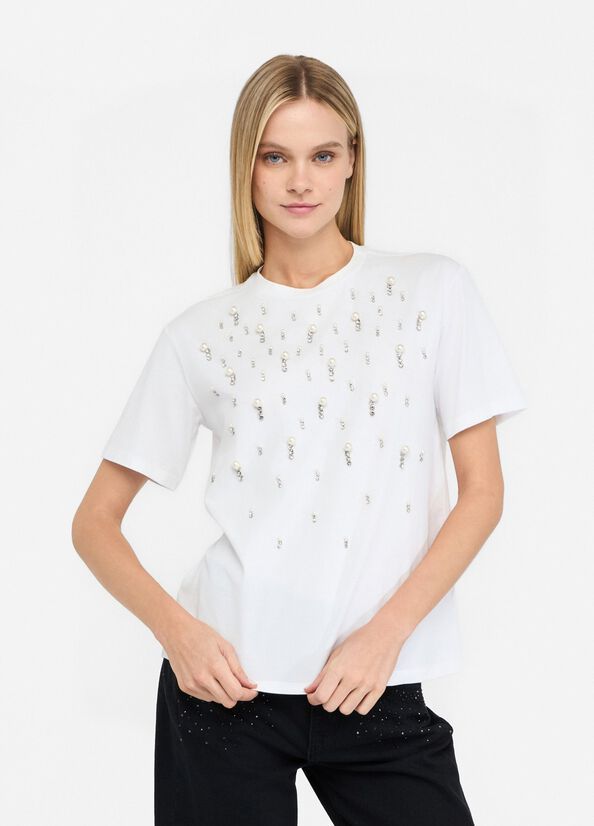 Liu •jo T-shirt Woman Liu Jo Cf5072 Js088 111 In White