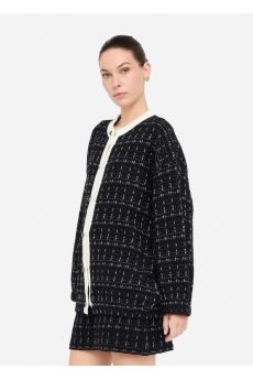 Liu •jo Long Flowing Maxi Cardigan With Open Front In Black