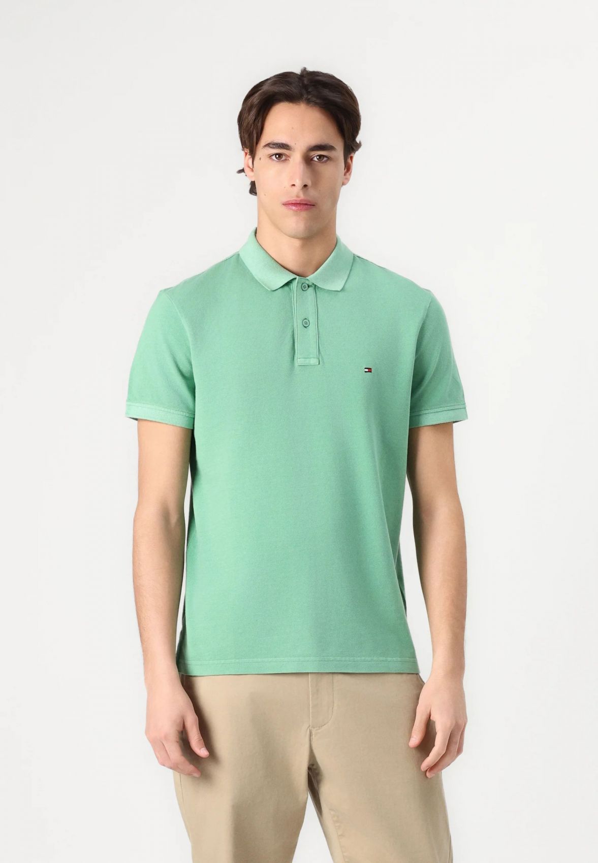 Tommy Hilfiger Slim Fit Stretch Pique Polo In Green