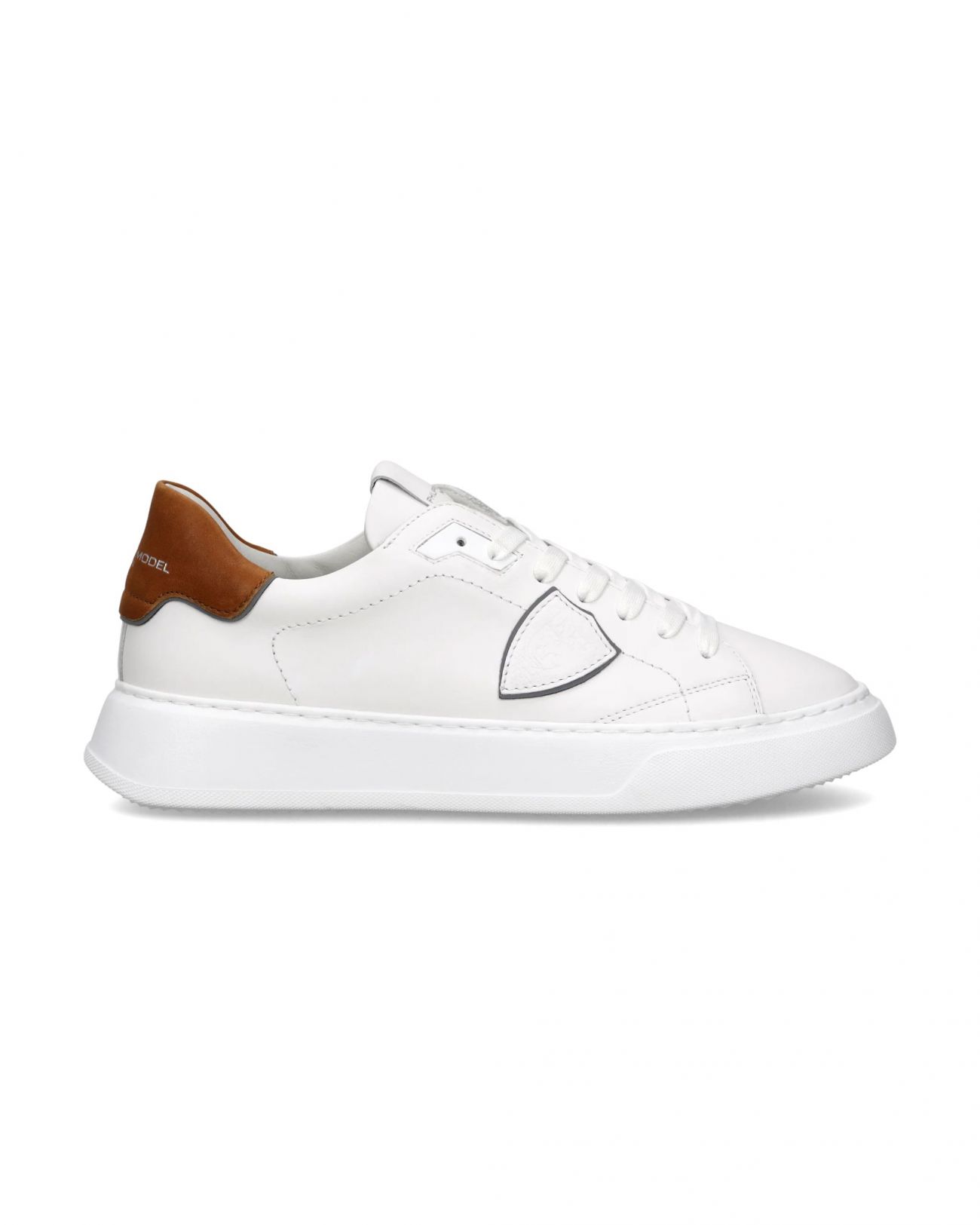 Mens sneakers Philippe Model Paris b) vw03 - Temple veau west_blanc cognac