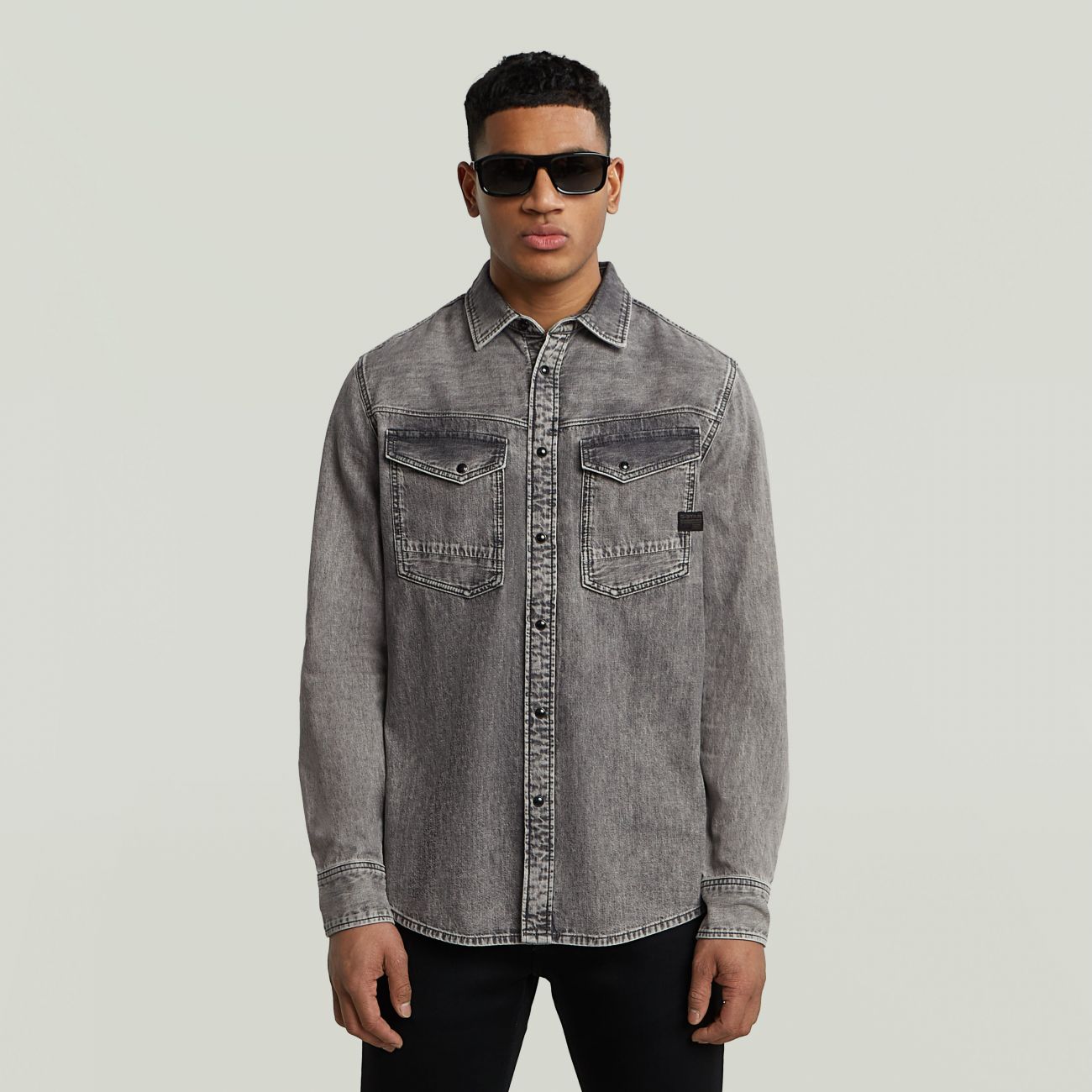 G-star Shirts Man  D23616-d540 H162 Sun Fade Graphite Grey In Gray