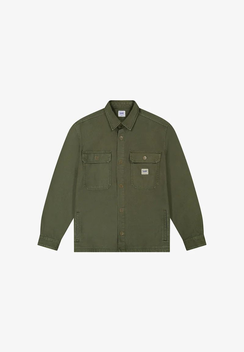 Lee Shirts Man  112370469 Workwear Overshirt Oak Moss In Green