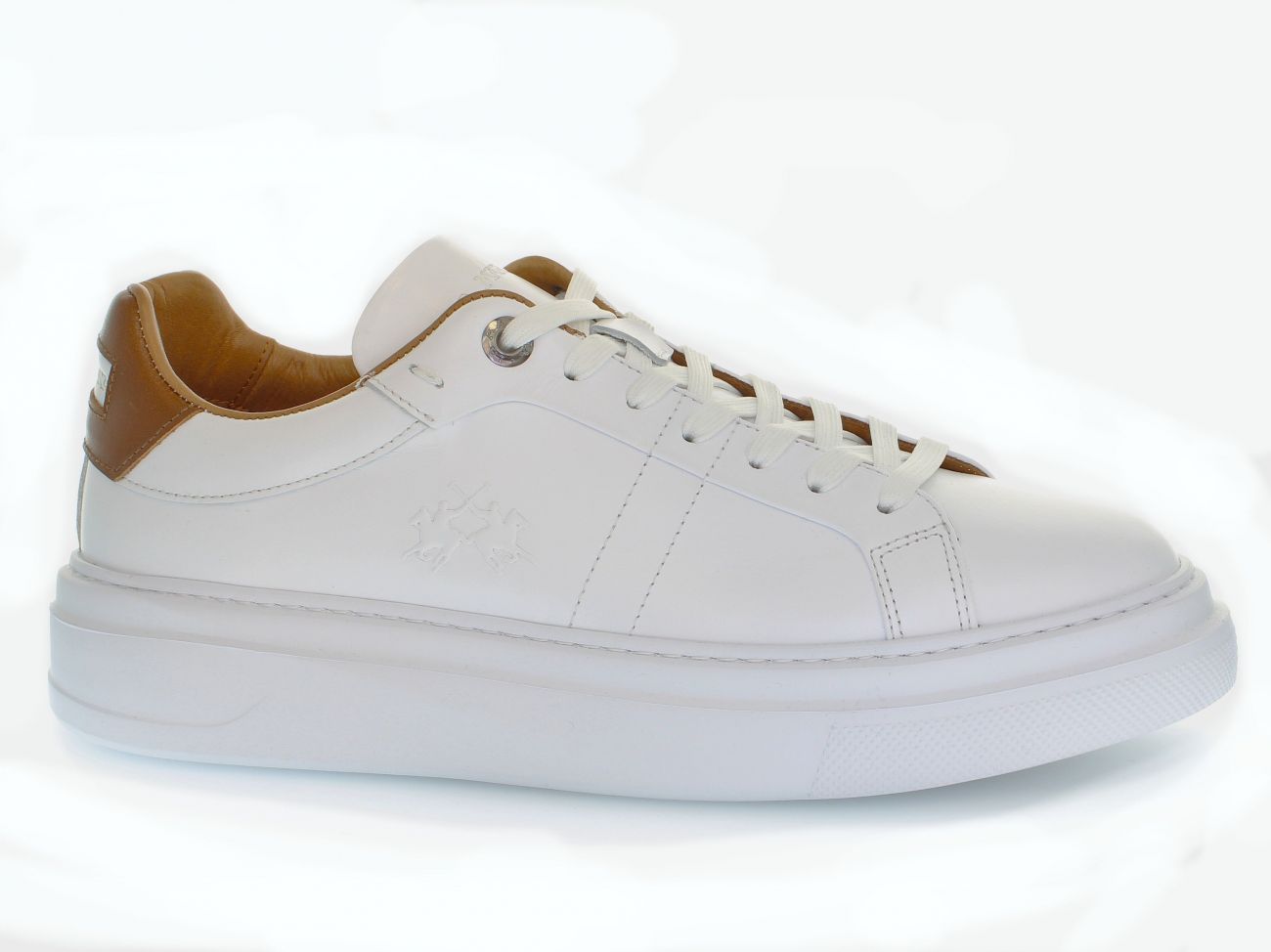 La Martina Men's Sneakers  010.1b0.10 Calf White In Multi