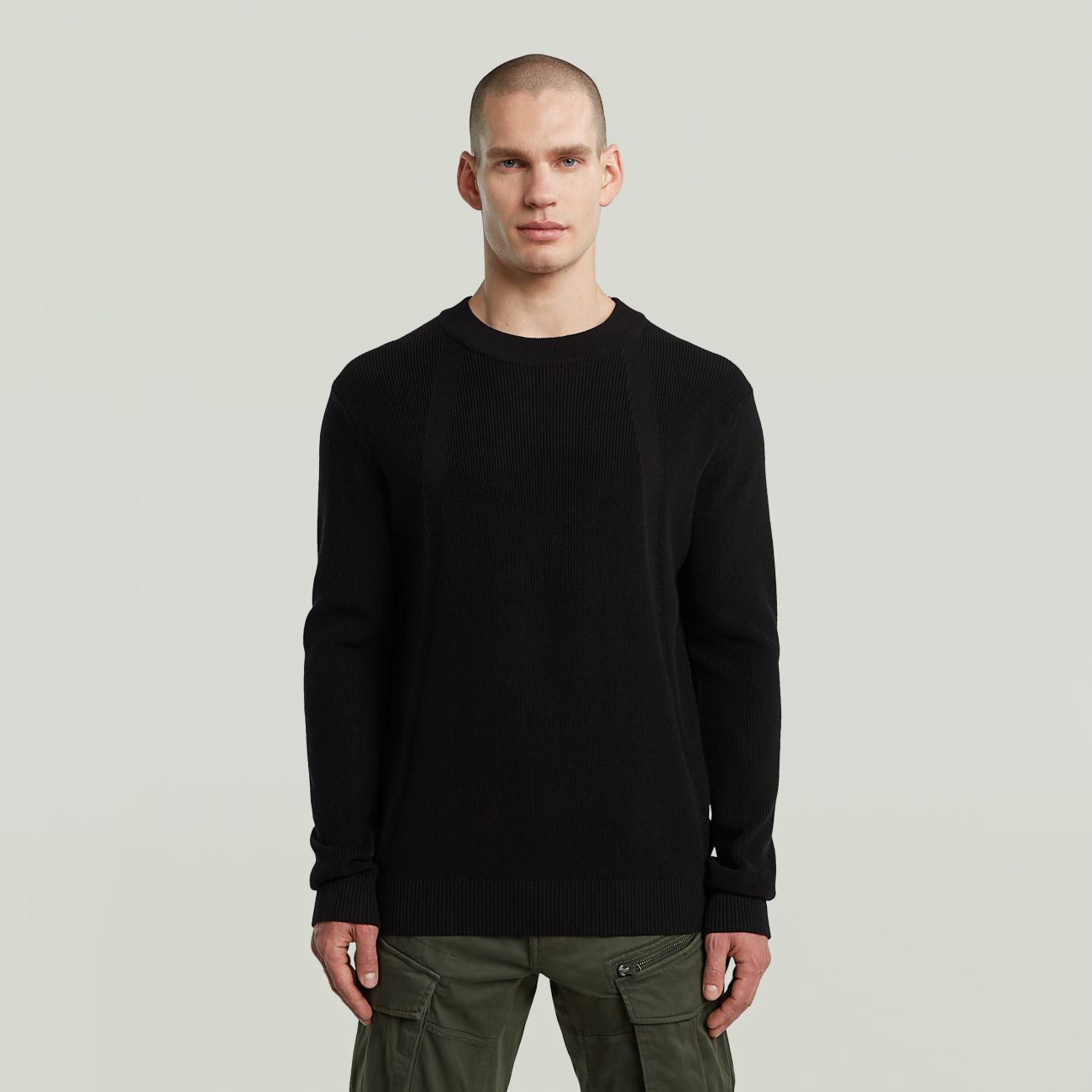 G-star Shirts Man  D26781 C868 Structure R Knit 6484 Dk Black In Black