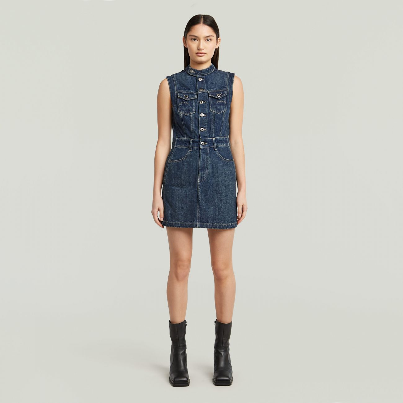 G-star Women's Clothes  D27698 D577 Motorcycle Slim Dress S\l H555 Antique Faded Twister In Blue