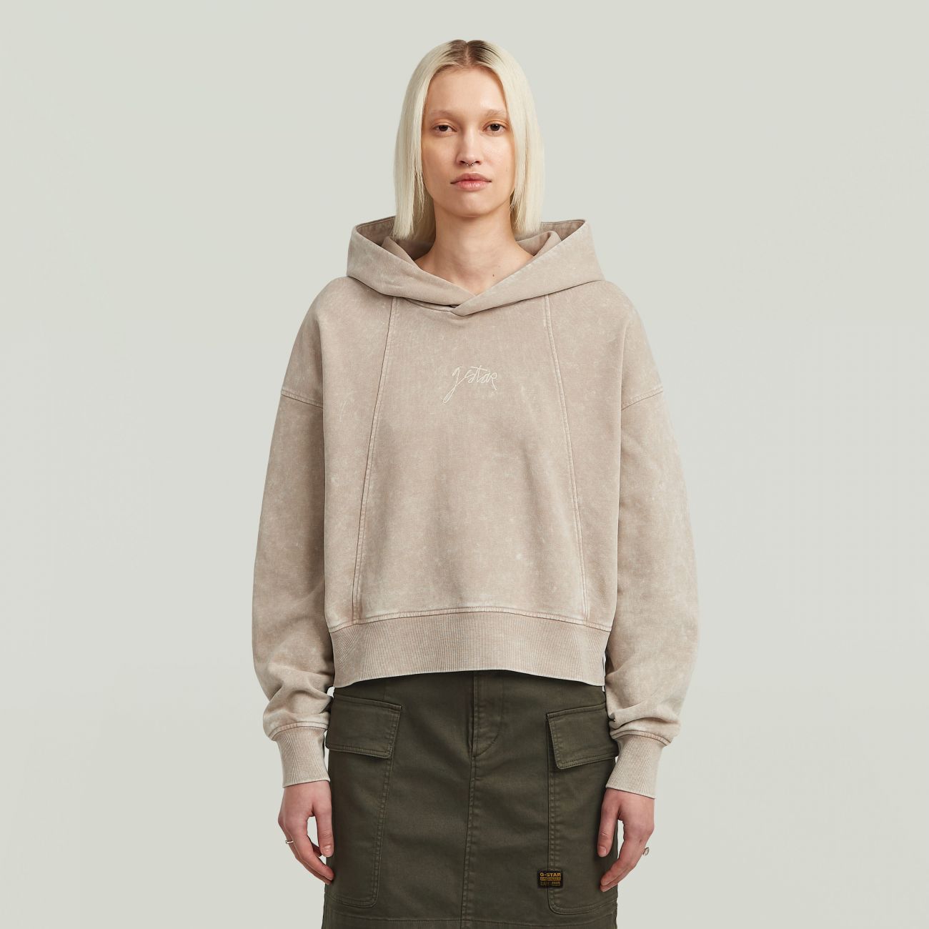G-star Women's Sweatshirt  D27726 D969 Washed Online Script Hdd H714 Dk Brick Smokey In Neutral