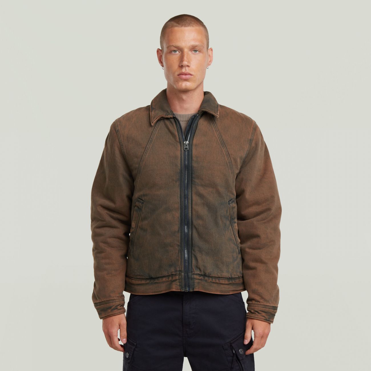 G-star Jackets And Jackets Man  D27687 D436 A-line Padded Coach Jkt H476 Worn In Pecan Brown In Brown