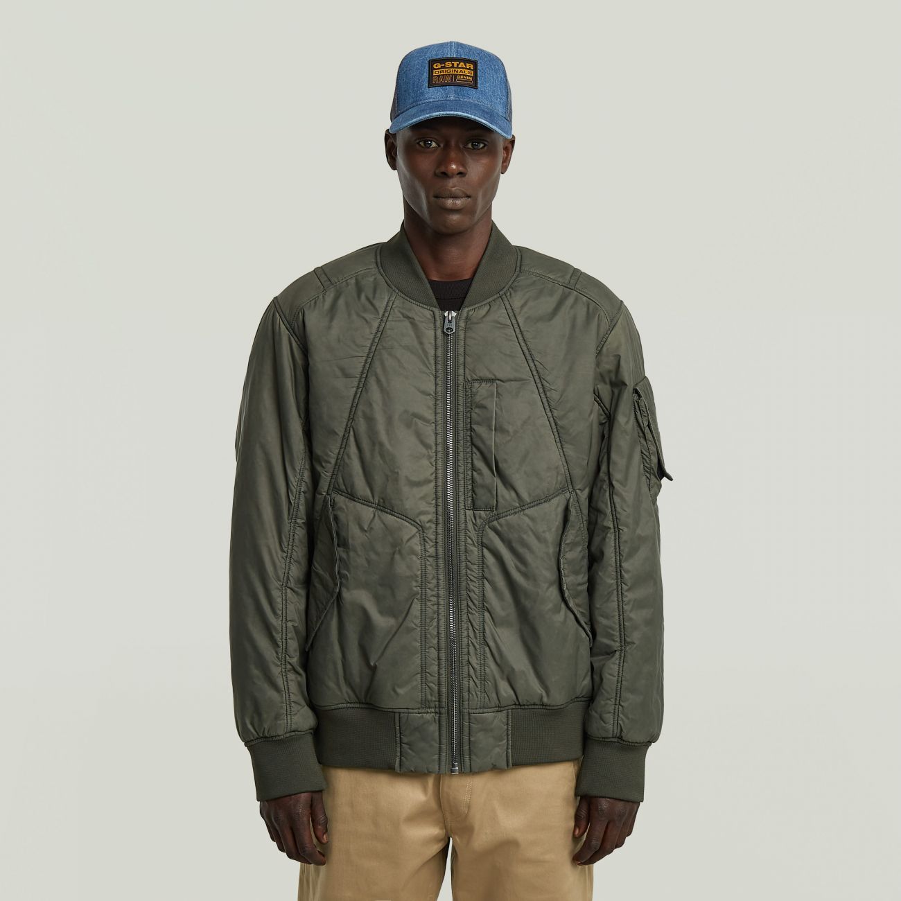 G-star Jackets And Jackets Man  D26882-e063 Ga-1 Bomber H524 Coated Turf In Green