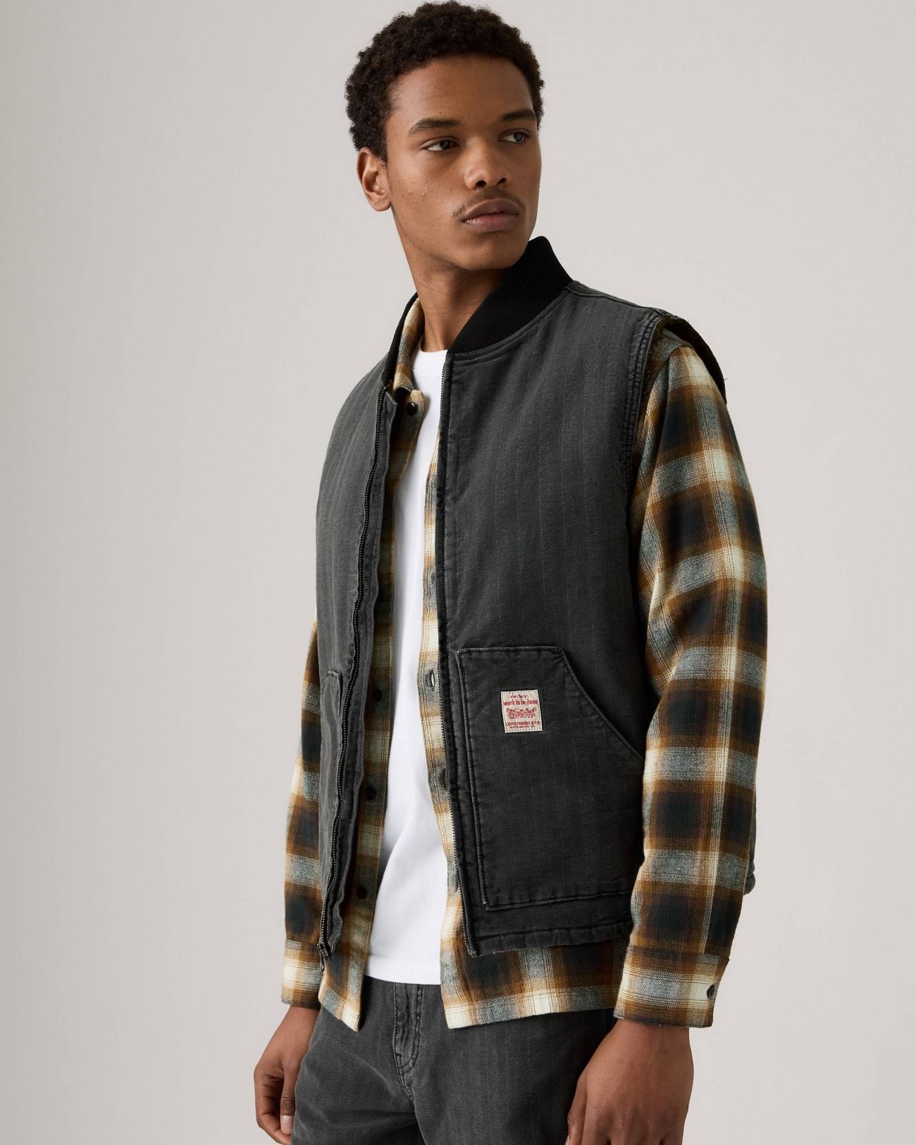 Levi's Jackets And Jackets Man Levis A8580 0004 - Sansome Vest Double Duty T In Black