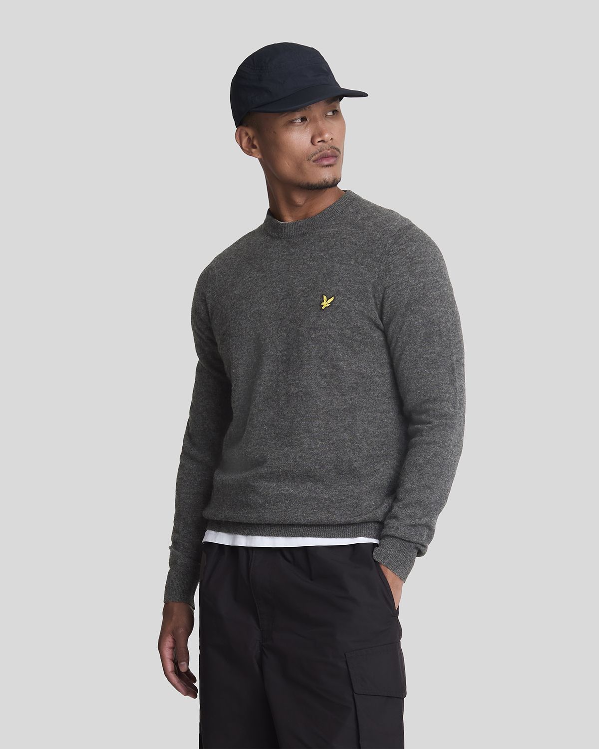 Lyle-and-scott-1874 Shirts Man Lyle And Scott 1874 Kn2114v Lambswool Blend 398 Charcoal Marl In Gray