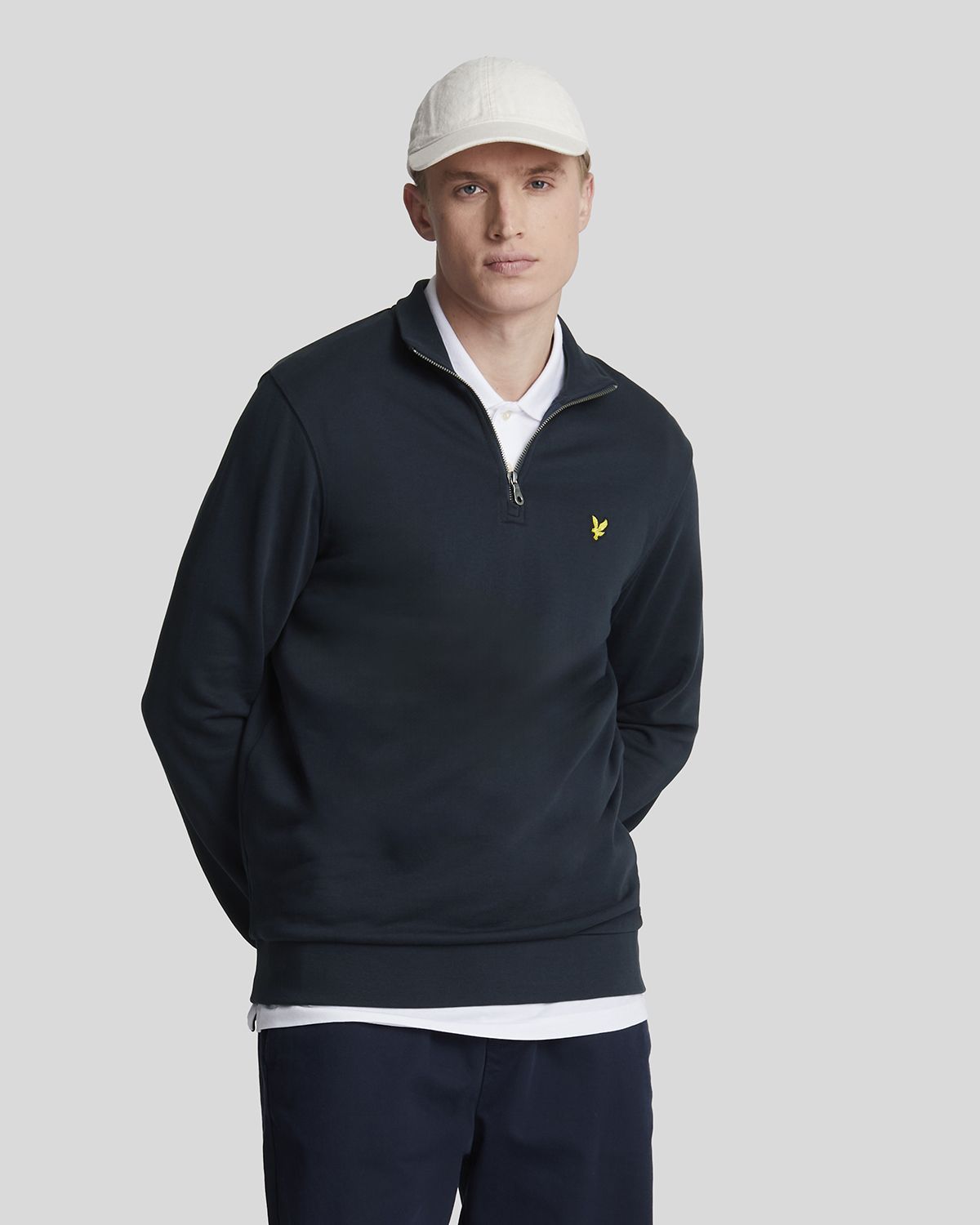 Lyle-and-scott-1874 Female Lyle And Scott 1874 Ml2022v Loopback Quarter Zip Sweat Z271 Dark Navy In Blue