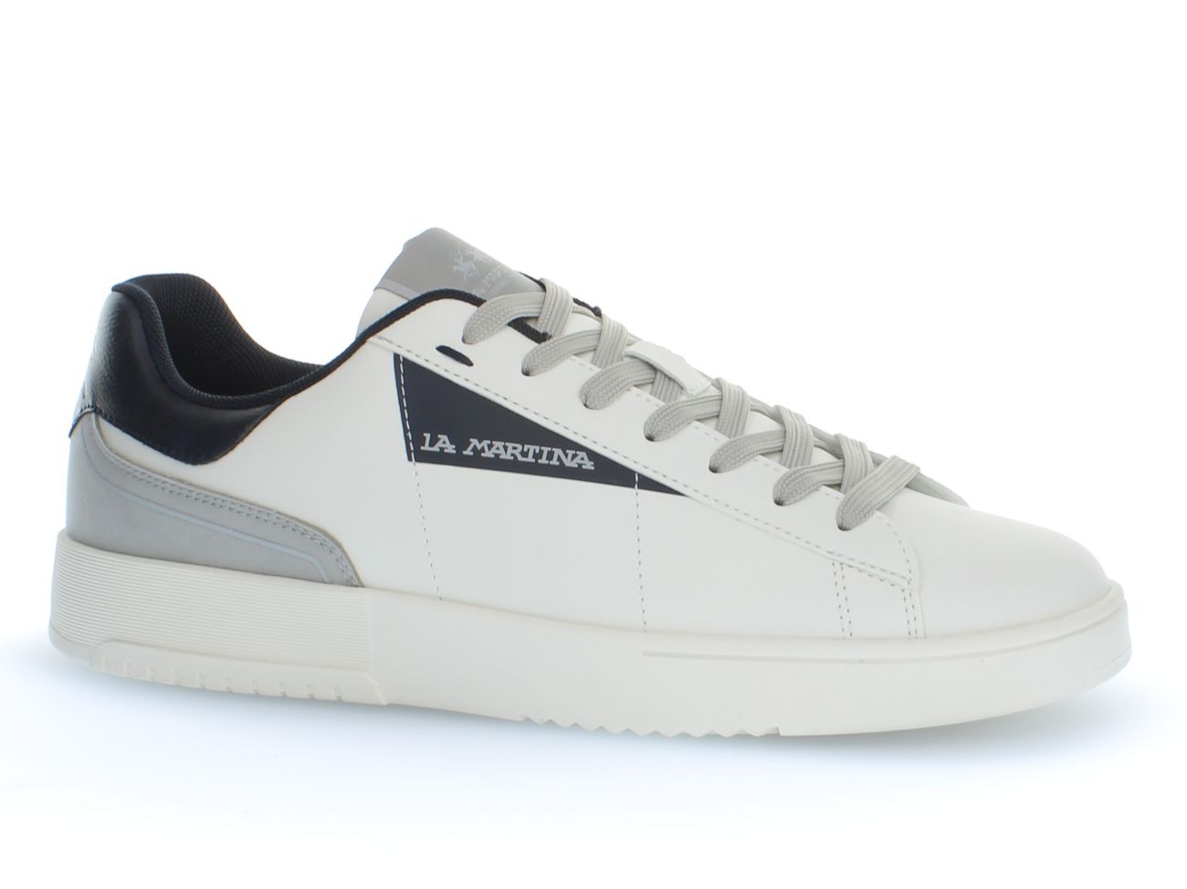 La Martina Men's Sneakers  001.a00.a2 White/blue Calf In Animal Print