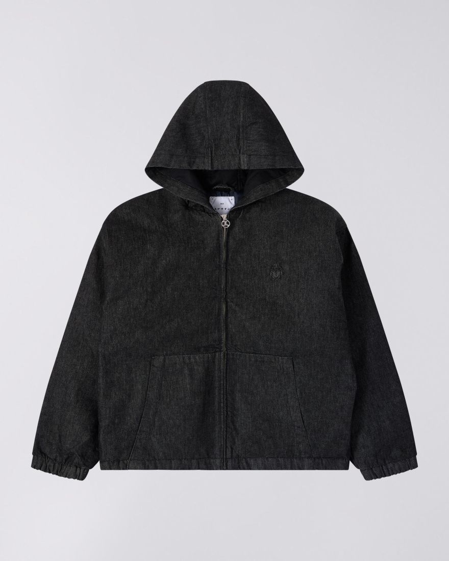 Edwin Jackets And Jackets Man I035757 Daimon Hooded 89.02 Black Rinsed In Black