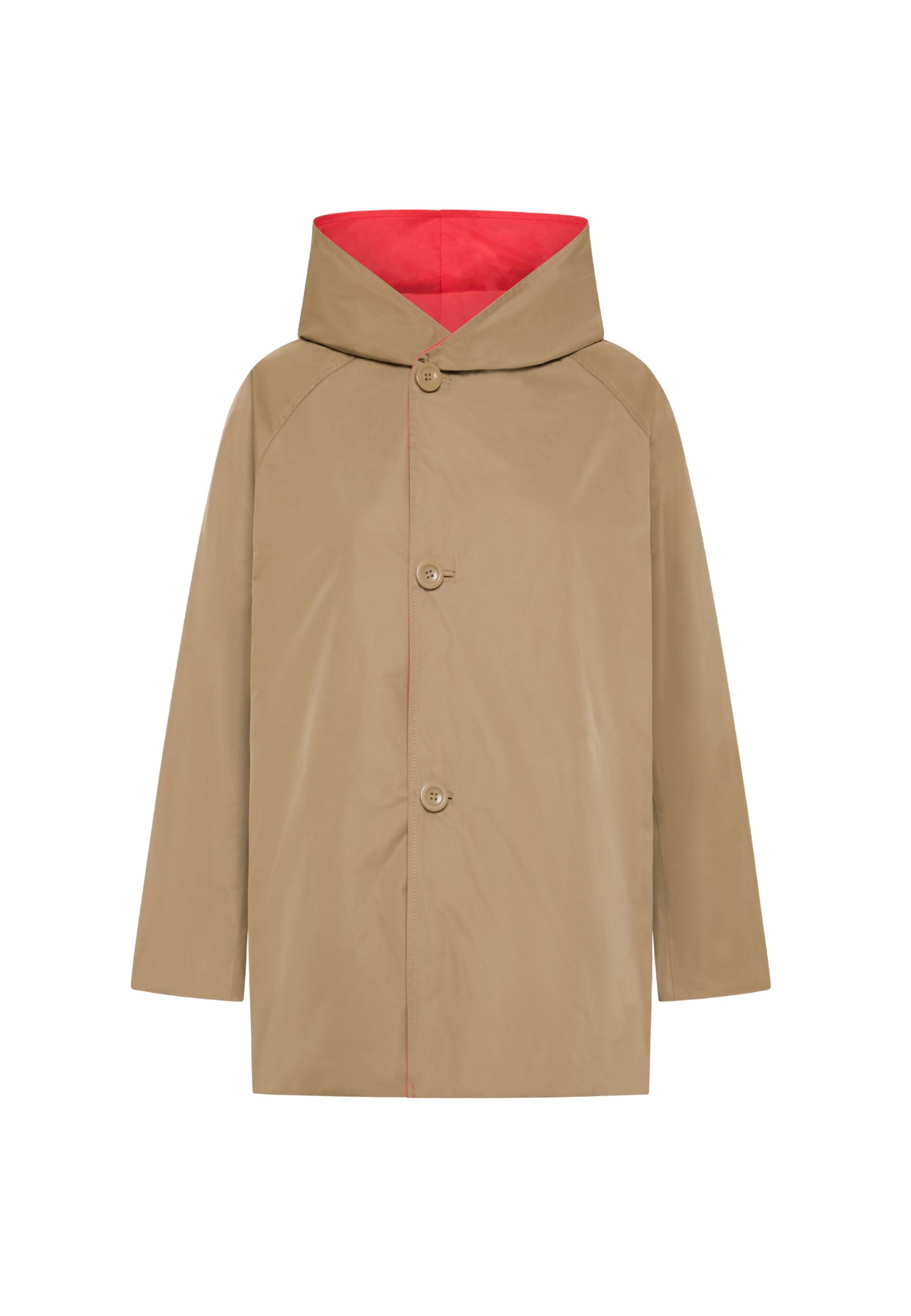 Oof Raincoat Woman  Reversible Flame Cammello In Neutral