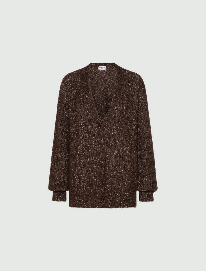Marella Cardigan Woman Brown In Animal Print