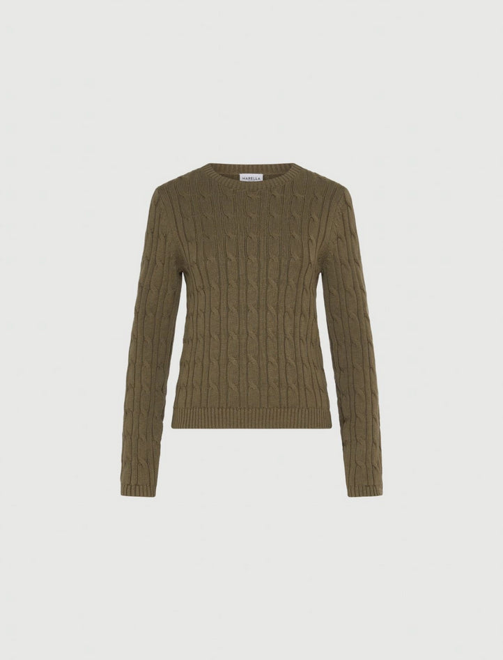 knit woman kaki