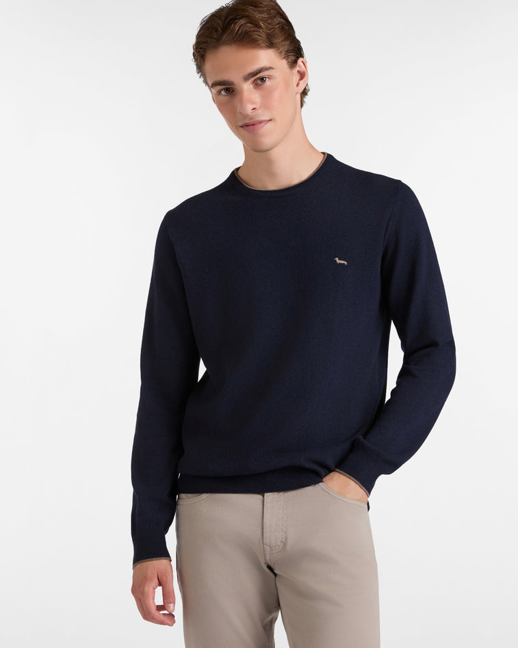 Harmontblaine Pullover Man Blue Navy In Blue